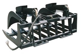 Built-in covers protect root grapple fittings and hyd cylinder